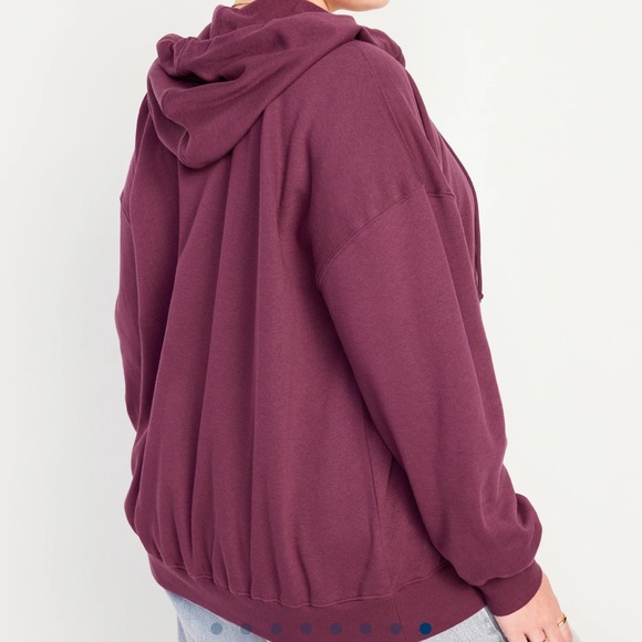 NWT OLD NAVY Oversized Full-Zip Hoodie Color: Dark Mauve SIZE LARGE - Picture 8 of 9